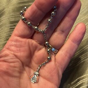 Silver pocket rosary infant of Prague, Italy